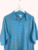 Polo Lacoste azzurra a righe cropped - M