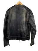 Giacca biker Schott in pelle marrone invecchiato (26-678) - L
