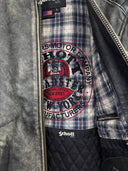 Giacca biker Schott in pelle marrone invecchiato (26-678) - L