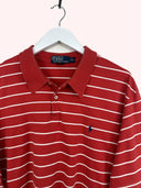 Polo Ralph Lauren rossa a righe cropped - M/L