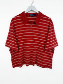 Polo Ralph Lauren rossa a righe cropped - M/L