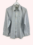 Camicia Lacoste bianca azzurra a quadri -  M