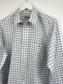 Camicia Lacoste bianca azzurra a quadri -  M
