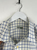 Camicia Lacoste bianca azzurra a quadri -  M
