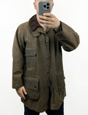 Barbour Solway Zipper verde anni 80 con cintura - M/L