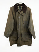 Barbour Solway Zipper verde anni 80 con cintura - M/L