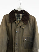 Barbour Solway Zipper verde anni 80 con cintura - M/L