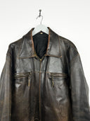 Giacca in pelle marrone 70s (26g01) - XL