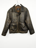 Giacca in pelle invecchiata marrone aviator (26g143) - M/L