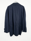 Giacca lunga blu Trussardi in lino (26g370) - XL