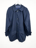 Giacca lunga blu Trussardi in lino (26g370) - XL