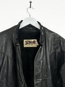 Giacca in pelle Schott nera imbottita (26g386) - m/l