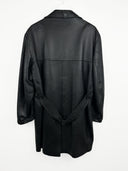 Trench in pelle nero 90s (26c13) - M