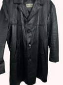 Trench in pelle nero 90s (26c13) - M