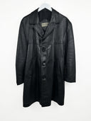 Trench in pelle nero 90s (26c13) - M