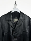Trench in pelle nero 90s (26c13) - M