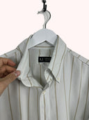 Camicia Armani bianca beige a righe (26ca129) - XL