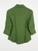 Camicia Fred Perry verde in lino donna manica 3/4 (26ca161) - M