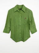 Camicia Fred Perry verde in lino donna manica 3/4 (26ca161) - M
