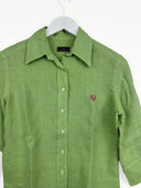 Camicia Fred Perry verde in lino donna manica 3/4 (26ca161) - M