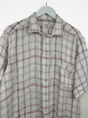 Camicia Valentino bianca viola a quadri (26ca175) - L