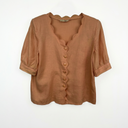 Camicia blusa Valentino arancione in lino donna (26ca177) - 48