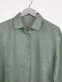 Camicia Max Mara verde a righe in lino donna (26ca179) - 46