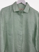 Camicia Max Mara verde a righe in lino donna (26ca179) - 46