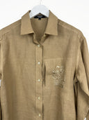 Camicia Iceberg cammello in lino donna oversize (26ca164) - 44