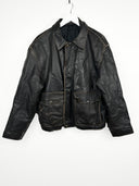 Giacca nera in pelle aviator 90s (26g02) - M