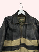 Giacca in pelle marrone beige biker USA 80s (26g177) - L