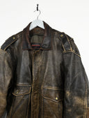 Giacca in pelle bomber  Bomb Boogie marrone 90s (26g178) - M/L