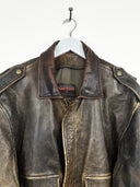 Giacca in pelle bomber  Bomb Boogie marrone 90s (26g178) - M/L