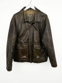 Giacca in pelle marrone invecchiata 90s (26g179) -M/L