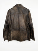 Giacca in pelle invecchiata marrone grigia (26g186) - M/L