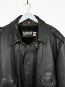 Giacca bomber in pelle Schott marrone (26g187) - XL