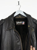 Giacca bomber in pelle Schott marrone (26g187) - XL