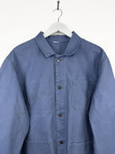 Giacca camicia blu verde da lavoro francese 70s (26g193) - L