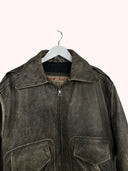 Giacca bomber marrone in pelle 80s USA (26g208) - M