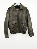 Giacca bomber marrone in pelle 80s USA (26g208) - M
