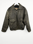 Giacca bomber marrone in pelle 80s USA (26g208) - M