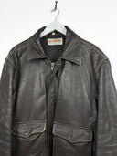 Giacca in pelle marrone scuro aviator El Campero 90s (26g209) - L