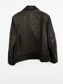 Giacca in pelle marrone slim fit (26g217)  - S/M
