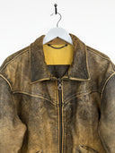 Giacca in pelle invecchiata aviator (26g218) - M