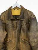 Giacca in pelle invecchiata aviator (26g218) - M