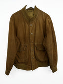 Giacca in pelle scamosciata marrone (26g221) - M
