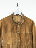 Giacca in pelle scamosciata marrone (26g224) - S