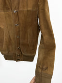 Giacca in pelle scamosciata marrone (26g224) - S
