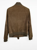 Giacca in pelle scamosciata marrone (26g226) - S