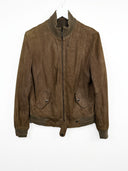 Giacca in pelle scamosciata marrone (26g226) - S